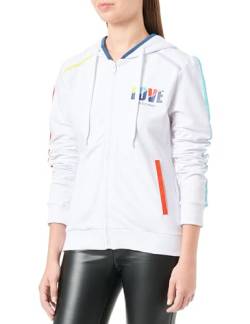 Love Moschino Women's Zipped Hoodie Jacket, Optical White, 38 von Love Moschino