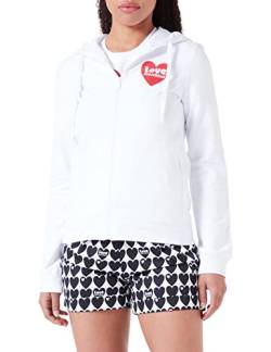 Love Moschino Women's Zippered Hoodie Jacket, Optical White, 32 von Love Moschino