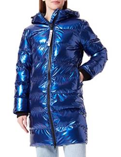 Love Moschino Women's super-Shiny Light Technical Fabric Zip Puller. Jacket, Blue, 46 von Love Moschino