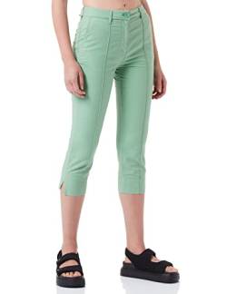 Love Moschino Womens Capri in Stretch Cotton-Linen Lässige Hose, Green, 38 von Love Moschino