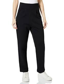 Love Moschino Womens Cotton Fleece Trousers with golden Love Patch on Back Waist Belt Casual Pants, Black, 46 von Love Moschino
