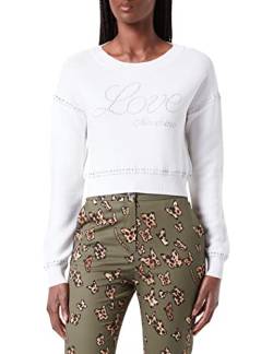 Love Moschino Womens Cropped fit Pullover Sweater, Optical White, 48 von Love Moschino