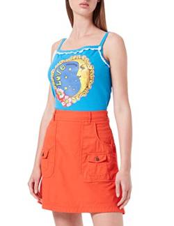 Love Moschino Womens Fancy Cotton-Linen Blend with Embroidery and small Patch Pockets Rock, ORANGE, 40 von Love Moschino