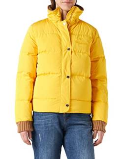 Love Moschino Womens Nylon real down with Matching Signature Logo on The Chest Jacket, Yellow, 42 von Love Moschino