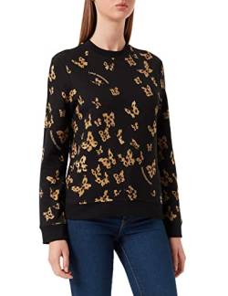 Love Moschino Womens Printed Allover animalier Butterflies Sweatshirt, FARFALL.FO.Nero, 44 von Love Moschino