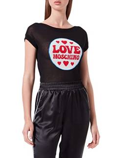 Love Moschino Womens Stars and Hearts Intarsia. Pullover, Black, 40 von Love Moschino