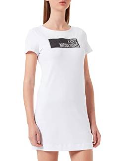 Love Moschino Womens Stretch Cotton Jersey A line Dress, Optical White, 42 von Love Moschino