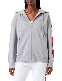 Love Moschino Womens Zippered Regular fit Sweatshirt Jacket, Melange Light Gray, 46 von Love Moschino
