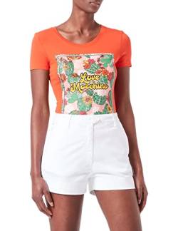 Love Moschino Womens high Waist in Stretch Lyocell Gabardine Lässige Shorts, Optical White, 44 von Love Moschino