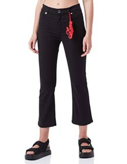 Love Moschino Womens midi Flare in Stretch Lyocell Gabardine Hose, Black, 29 von Love Moschino