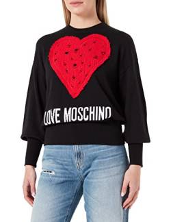 Love Moschino Womens with Puffy Shoulders Pullover Sweater, Black, 42 von Love Moschino