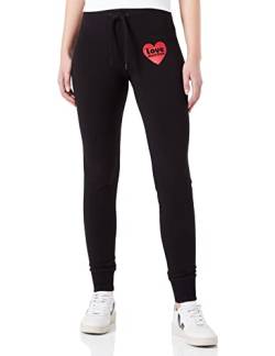 Moschino Damen Slim Fit Jogger Casual Pants, Schwarz, 44 EU von Love Moschino