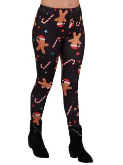 Love My Fashions Damen Weihnachtsleggings mit hoher Taille und originellem Muster, Damen Weihnachtsfest Kostüm, Lange Festliche Xmas-Leggings, Elegante Hosen von Love My Fashions