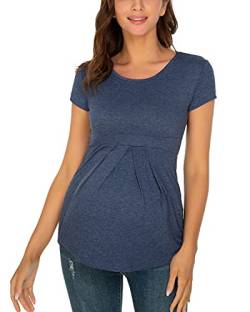 Love2Mi Damen Schwanger Umstandsmode Kurzarm Umstandsbluse Schön und Elegant T-Shirt von Love2Mi