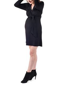 Love2Wait Set Umstandskleid Schwangerschaftskleid Stretchkleid Tencel - B999100 Langarm schwarz Gr. 36 + Babytuch Baumwolle 80 x 60 cm von Love2Wait