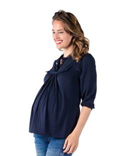 Love2Wait Shirt Long Nursing Orcanic Tencel Tunica luftig leicht/Tencel-Navy -M von Love2Wait