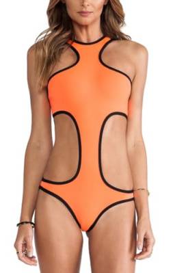 LoveLegis Einteiliger Badeanzug für Frauen - Erwachsene - Mädchen - orange Farbe - sexy - Badebekleidung - Strand - Schwimmbad - Größe S - Geburtstagsgeschenkidee von LoveLegis