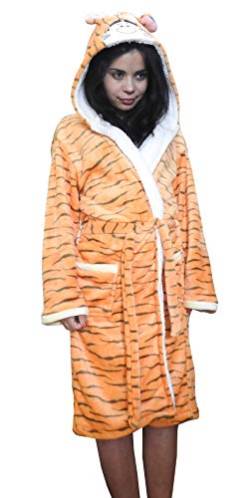 LoveLegis Größe S - Tiger - Schlafrock - Bademantel - für Schlafzimmer - Nacht - Pyjama - Mann - Frau - Unisex - weiches Fleece - mit Kapuze und Gürtel - Zeichen von LoveLegis