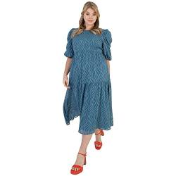 Lovedrobe Damen Womens Plus Size Dress for Ladies Curve Key Backhole 3/4 Sleeves Midaxu High Waist Everyday for Summer Work Office Party Kleid, Blue, von Lovedrobe