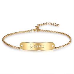 Lovejewellery Armband damen 925er Silber Namensarmband/Fußband mit Namen Gold vergoldet Fashion Schmuck Geschenk für Freundin, Mutter, Schwester (Stil 5) von Lovejewellery