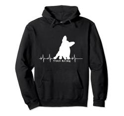 Herzschlag Pulslinie Design - French Bulldog Pullover Hoodie von Lovemybello Hunde Designs