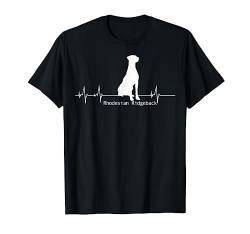Herzschlag Pulslinien Design - Rhodesian Ridgeback Geschenk T-Shirt von Lovemybello Hunde Designs