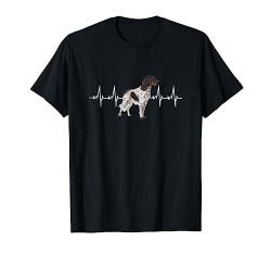 Kleiner Münsterländer Hund Heartbeat Herzschlag T-Shirt von Lovemybello Hunde Designs