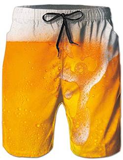 Loveternal Bier Badehose 3D Duck Badehose für Herren Kurze Schnelltrocknend Hawaii Badehosen Gelb XXL von Loveternal