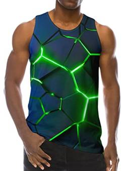 Loveternal Geometrisch Tank Tops 3D Druck T-Shirt Achselshirts Workout Muscle Shirt Geometric Tee Ärmelloses Shirt L von Loveternal