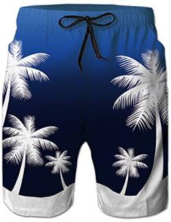 Loveternal Hawaii Shorts Herren Badehose für Herren 3D Printed Beach Shorts Sommer Shorts mit Seitentaschen Blau L von Loveternal