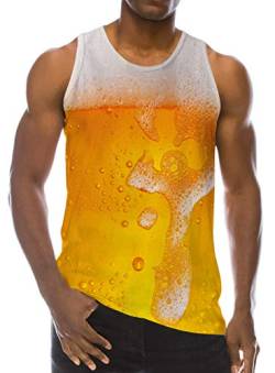 Loveternal Herren Weste Bier Tank Top 3D Druck Ärmelloses T-Shirt Casual Neuheit Beer Tees M von Loveternal