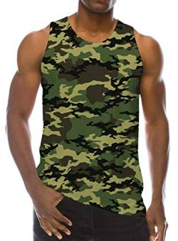 Loveternal Herren Weste Camo Tank Top 3D Druck Ärmelloses T-Shirt Casual Neuheit Camo Tees M von Loveternal