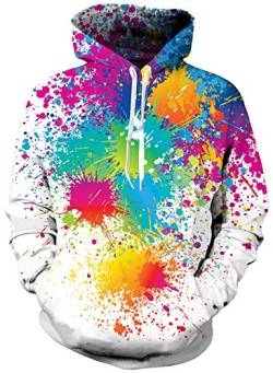 Loveternal Painter Hoodie Männer Bunte 3D Gedruckt Pullover Unisex Langarm Kapuzenpullover Long Sleeve Sweatshirts für Jugendliche Jumper XXL von Loveternal