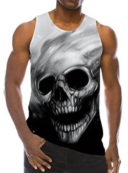 Loveternal Skull Muskelshirts Herren 3D Druck Tank Top Casual Sommer Ärmelloses T-stücke L von Loveternal