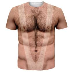 Loveternal T Shirt Herren Sixpack Muskeln Aufdruck Damen Tshirt Ugly Lustige Männer Rundhals Kurzarm Sommer T Shirts Unisex Bauchmuskel L von Loveternal