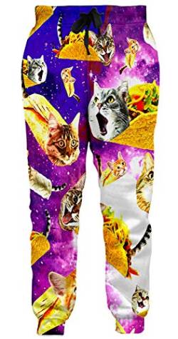 Loveternal Unisex Hosen Titanic Cat Coole Graphic Jogginghose Lässige Baggy Jogger mit Taschen XXL von Loveternal