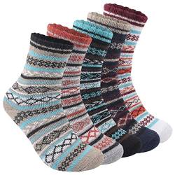 Lovionus89 Weiche Winter Thermal Socken Herren,5 Pcs Dicke Warme Atmungsaktive stricksocken für Frauen,ER Größe 38-45, Set 3 von Lovionus89