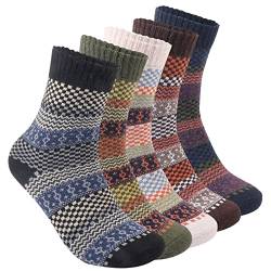 Lovionus89 Weiche Winter Thermal Socken Herren,5 Pcs Dicke Warme Atmungsaktive stricksocken für Frauen,ER Größe 38-45, Set 6 von Lovionus89