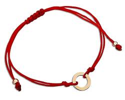 Lovrin String-Armband, roter Faden, Armband mit goldenem Anhänger, Armband aus 585er Gold, goldenes Armband 14k, Geschenk Armband von Lovrin