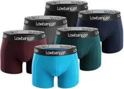 Lowbangge Boxershorts Herren 6er Pack Unterhosen Männer Baumwolle Men Retroshorts Boxer Unterwäsche S, M, L, XL, XXL, XXXL von Lowbangge