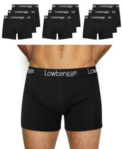 Lowbangge Boxershorts Herren 9er Pack Sport Unterhosen Männer Unterwäsche Trunks Sportliche Retroshorts Baumwolle, schwarz, 3XL von Lowbangge