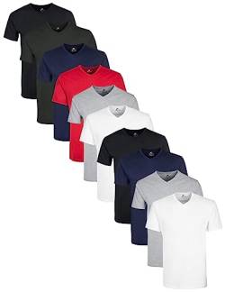 Lower East Herren Le156 T-Shirt, Weiß/Hellgrau Melange/Rot/Dunkelblau/Dunkelgrün/Schwarz, XXL EU von Lower East
