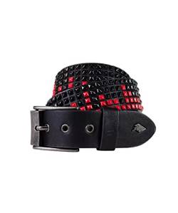 Lowlife of London Herren Gürtel - Schwarz - Black/Gunmetal/Red - Small von Lowlife of London