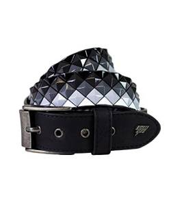 Lowlife of London Belts Armor Pyramid Ledergürtel, Diagonal Nieten, Pyramidenledergürtel, Nieten, Punk, Gothic, Rockgürtel, Diamant-Metallnieten, diagonal gelegt, alternativer Ledergürtel für Damen von Lowlife