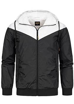 Lowrider Herren Jacke Kapuzenjacke mit Zipper 2-Tone Windbreaker schwarz weiß, Gr:M von Lowrider