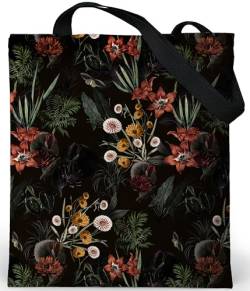 Loxato Tote Bag Aesthetic mit Reißverschluss - Aesthetic Tasche - Stofftasche Damen - Stofftasche mit Reißverschluss - Jutebeutel Bedruckt - Beuteltasche Damen - Stoffbeutel Aesthetic von Loxato