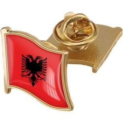 Albanien-flagge-brosche, Anstecknadel, Albanische Flagge, Metall-anstecknadel, Patriotische Souvenir-anstecknadel Für Hut, Kleidung, Rucksack von Lpitoy