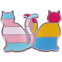Katze Mit Der Lgbt Pride Flag Pin Regenbogen Gay Brosche Schmuck Anstecknadeln Zubehör Für Rucksack von Lpitoy