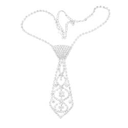 Kristall -strass -krawatte Krawatte Halskette Hohl Design Schlüsselblatt Kette Verstellbares Hochzeitshalsschmuck Geschenk Für Frauen von Lpitoy
