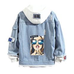 Teen Girls Denim Hoodies Blaue Jeansjacke Mädchen mit Style Jeansjacke Y2K Fashion Hoodie für Frauen von Lpstop